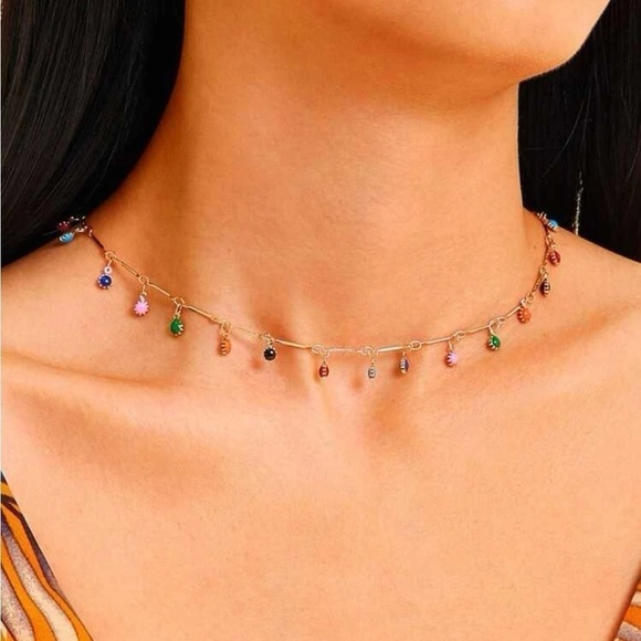 Gold 4/$25 Rainbow Charm Necklace - Picture 1 of 2